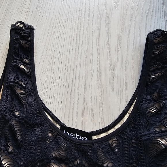 Bebe black and nude bodycon mini tank dress - small - Picture 6 of 6